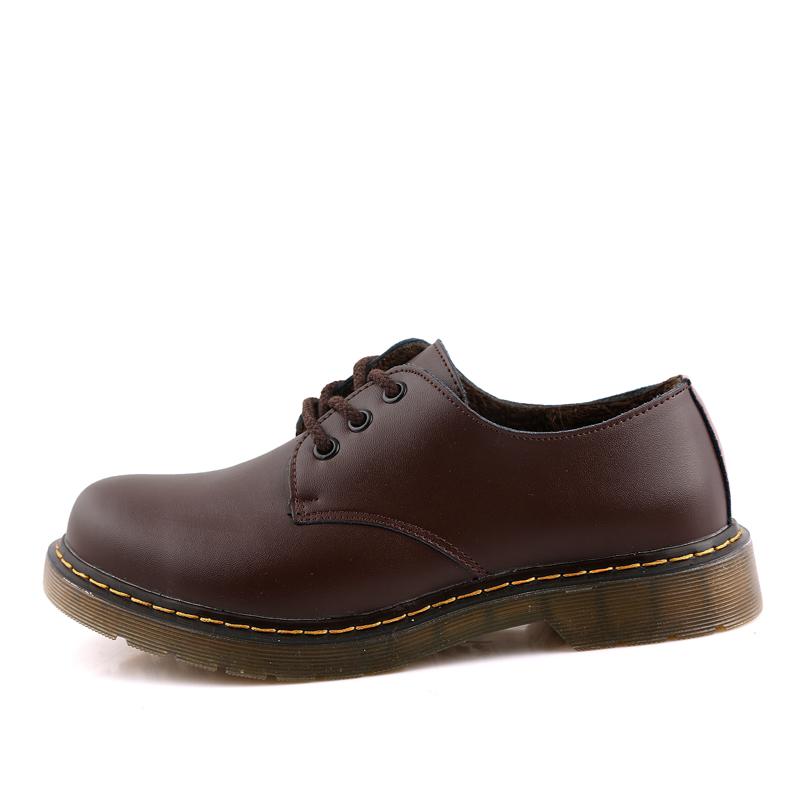 

Большие размеры, низкие рабочие туфли, женские ботинки из коровьей кожи в британском стиле, с круглым носком, мужская повседневная рабочая обувь, водонепроницаемая 44