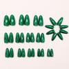 Almond-Shaped 3D Cat's Eye Green Detachable Fake Nails