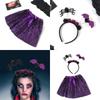 2Pcs Spiders Tutus Skirt with Spiders Headbands Set Halloween Spiders Costume Accessories