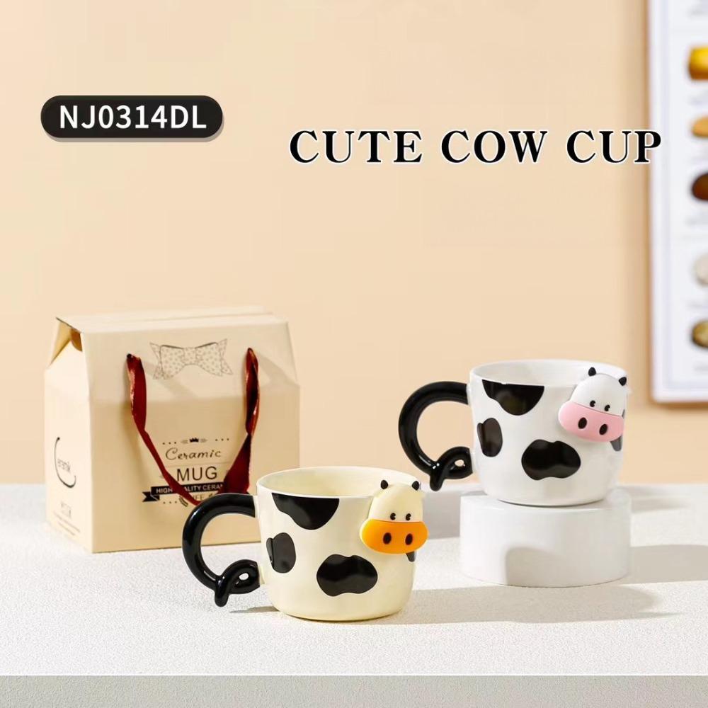

Творческая персонализированная керамическая кружка в виде коровы своими руками, милый сувенир, мультяшная чашка для питья, чашка высокой точности 400ML
