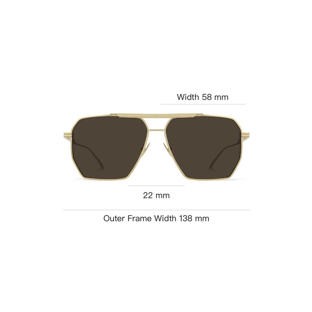 Bottega Veneta Sunglasses Gold/Brown Men Eyewear BV1012S-003