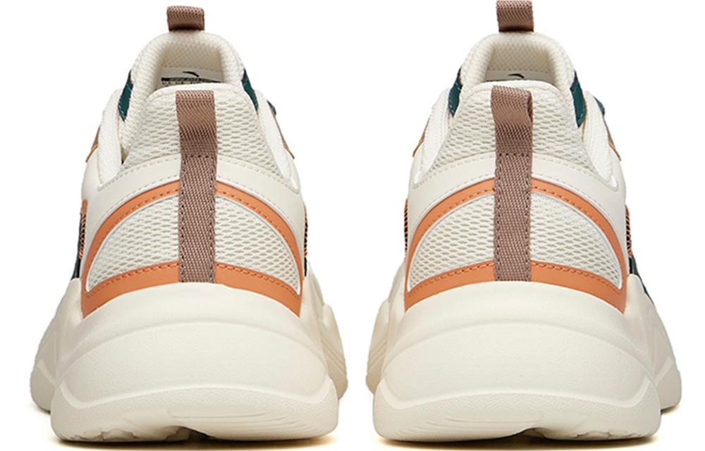 Men's Sneakers ANTA Chunky Sneakers Men's Low-top Light Beige White/Dark Moss Green/Orange