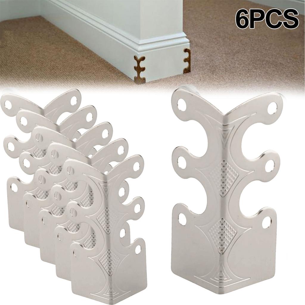 6PCS Vintage Metal Corner Protector Iron Skirting Board Corner Protector Furniture Wooden Box Decorative Corner Guard Board