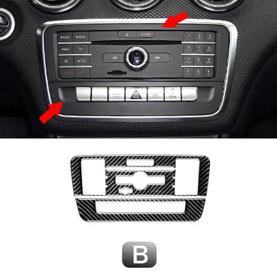 Central Console AC CD Panel Cover Trim Carbon Fiber Decoration Stickers For Mercedes-Benz A B Class W176 W246 CLA C117 GLA X156