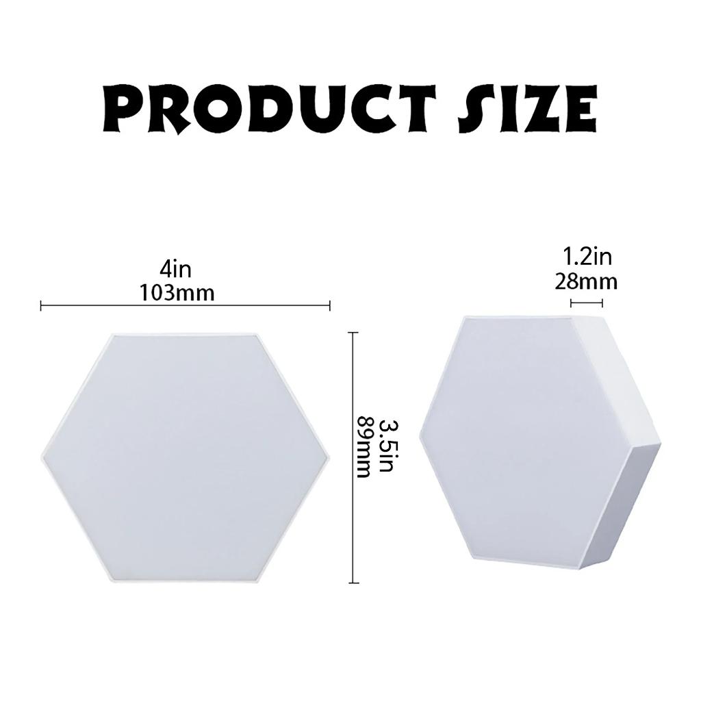 Hexagonal Touch LED Wall Light - Neutral White Night Light 6-Pack