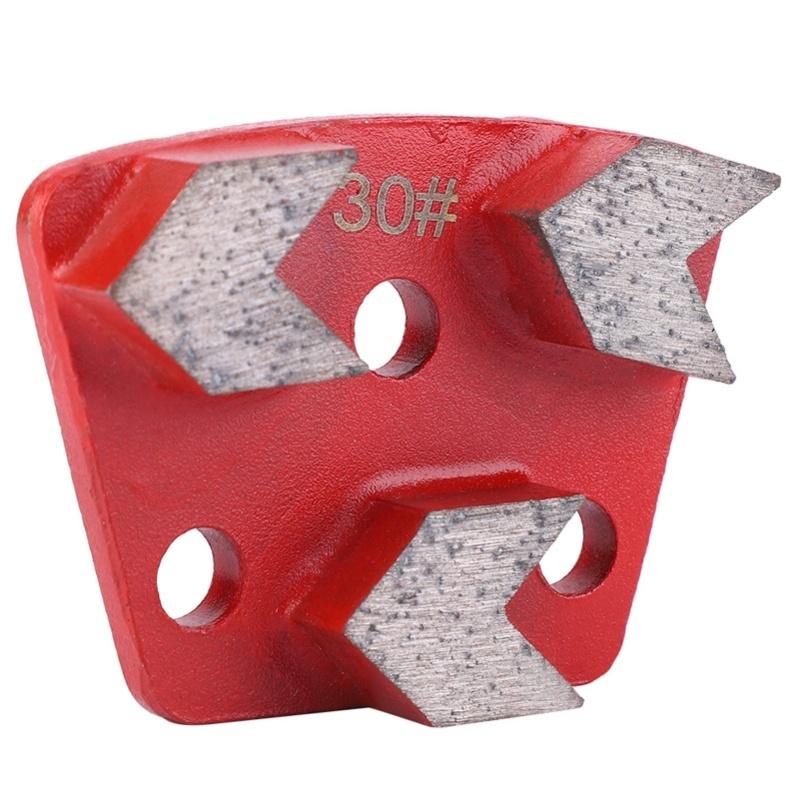 3PCS Trapezoid Diamond Floor Grinding Pad Disc #30 Grit Metal Bond Scraper