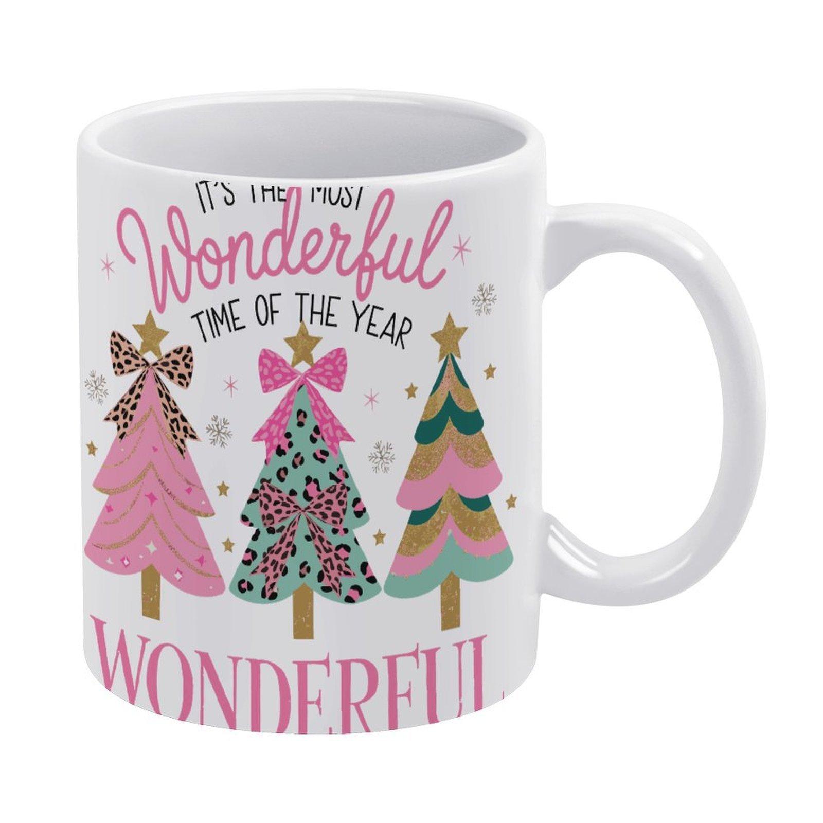 

1 шт. 11 унций пустая керамическая кружка, двухсторонняя печать, чашка для чая и кофе, классическая форма, гладкая глазурь, подходит для утренних напитков и послеобеденного чая белый