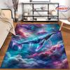 Vibrant Dolphin and Flowers Themed Rug for Decor Carpet for Home Sofa Bedroom, Gift Mat