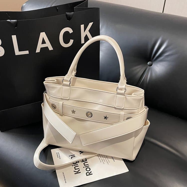 Большая вместительная мягкая плечевая сумка для ежедневных поездок белый