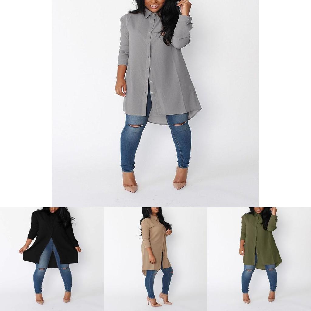 Elegante Dames Blouse met Lange Mouwen Casual Losse Chiffon T-shirts Tops Blouse Jurk