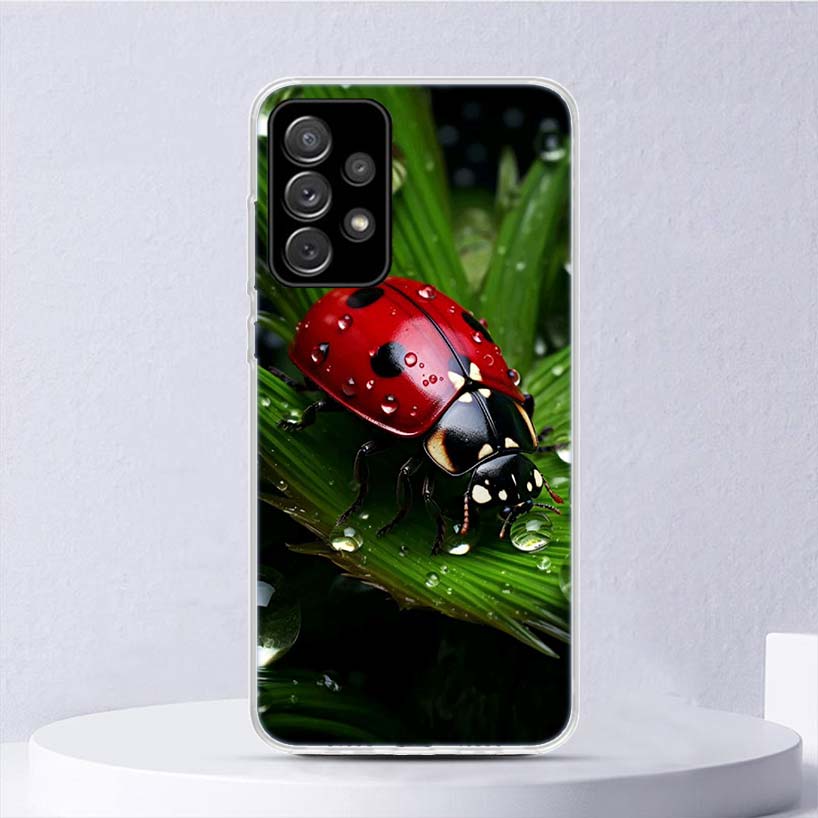 Insect Seven-Star ladybug Soft Case For Samsung Galaxy A17 A16 A26 A36 A56 A15 A14 A13 A55 A54 A53 Phone Cover A25 A35 A24 A34 A