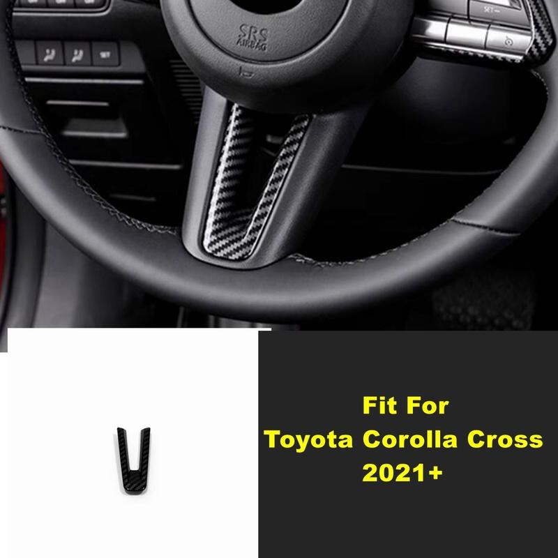 ABS Carbon Fiber Look / Red Car Steering Wheel Decoration Panel Cover Trim Fit For Toyota Corolla Cross - 2025 Accessories