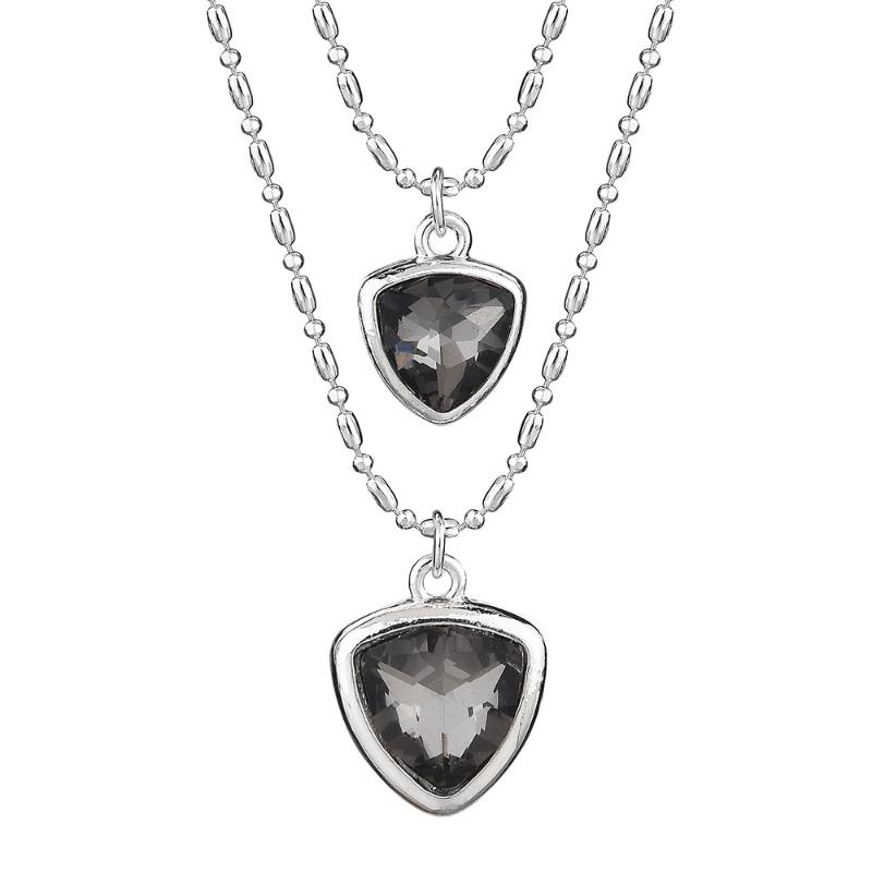 

Double Layer Heart Pendant Necklace Sweater Chain Charms Choker For Women Elegant Gifts срібний