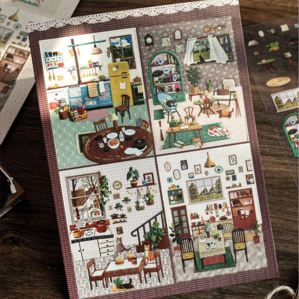 3D 3D Landscape Sticker 4 Themes Miniature Scene Collage  Decompress
