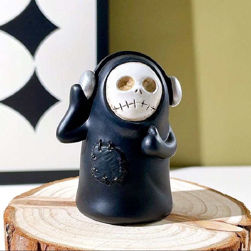 

Черное пальто Хаку, фигурка Безликого, череп, полимерная игрушка, куклы, украшение, настольное Style D