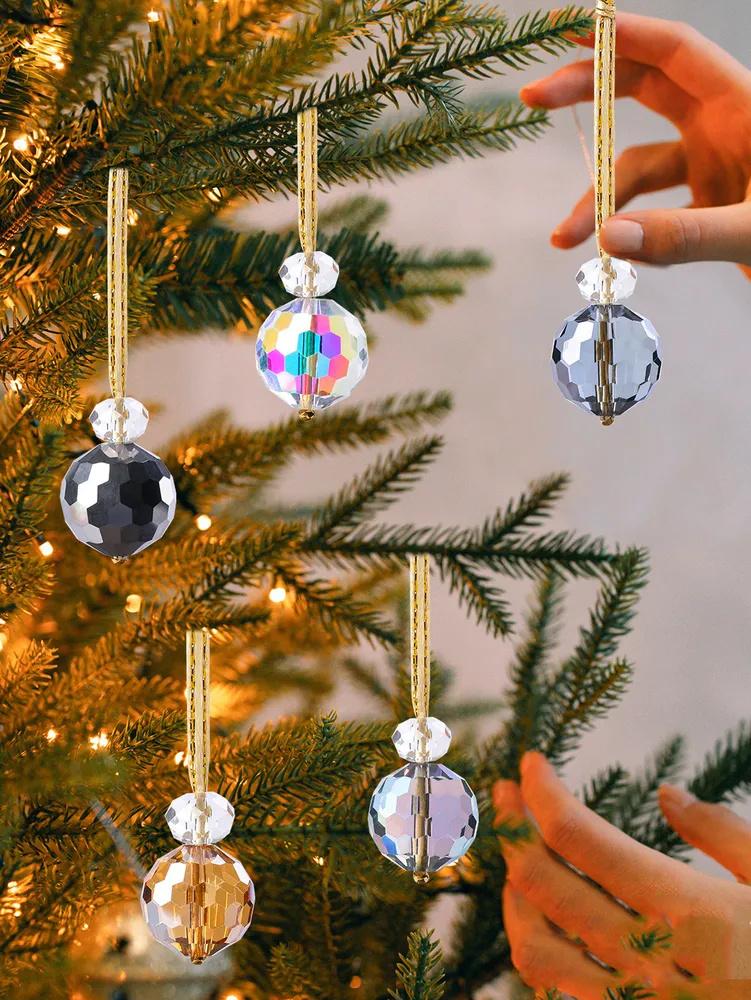 22mm Electroplating Colorful Glass Ball Pendant Crystal DIY Christmas Decoration Christmas Tree Pendant