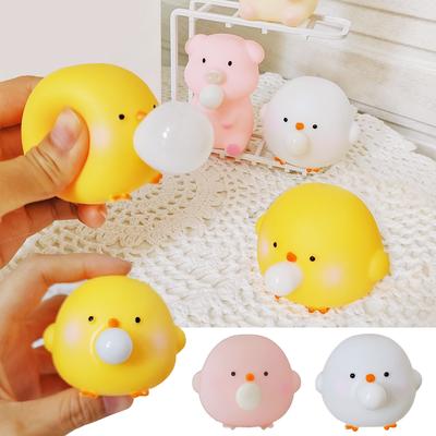 Handmade Cute Blow Bubble Chick Squishy Fidget Toys Decompression Sensory Stress Relief Squeeze Toy For Adults Kids Party Favors