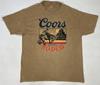 Coors Beer Rodeo Graphic Large Brown Acid Wash Short Sleeve Unisex Shirt Cotton Oversize Large Size