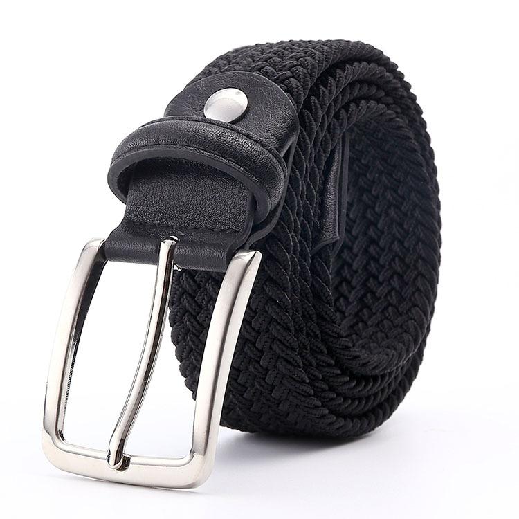 Men'S Belt Braided Belt Elastic Belt Pin Buckle Belt Student Belt