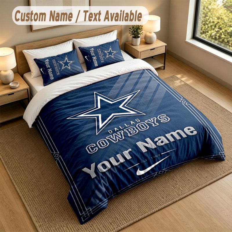 Bedding Set 1 Duvet Cover 2 Pillowcases Dallas Cowboys Print Soft Bed Linen Bedroom Decor