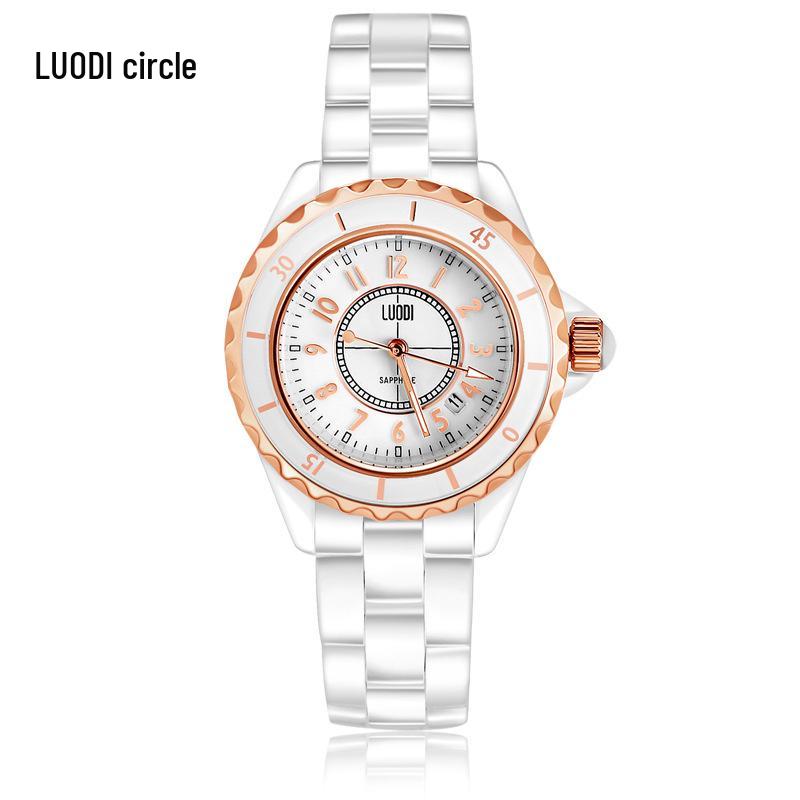 

Оригинальные женские светящиеся водонепроницаемые наручные часы из белой керамики - Классический модный тренд