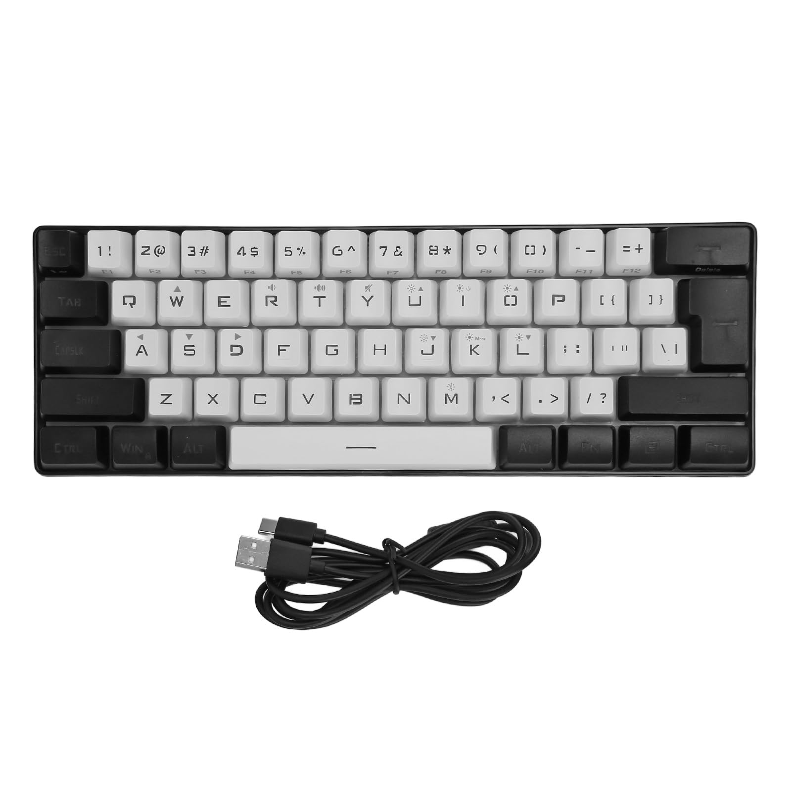 

Mini RGB 61 Key Wired Gaming Keyboard LED Backlight Mechanical Feeling Compact Keyboard for Win 98 NT for Win XP 7 8 for OS X Keyboard, 2000, 10, білий