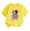 Kids Boys Girls 100% Cotton Crew Neck Short Sleeve T-Shirt, Kpop Demon Hunters Print Casual Soft Breathable Tee for Summer Daily Wear School Activity