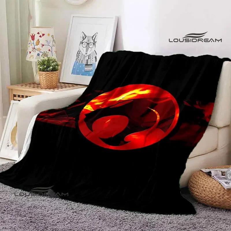 Coperta con stampa cartone animato Thundercats Coperta calda per bambini Coperta con flangia t Coperta da viaggio per la casa fodere per letto Regalo di compleanno