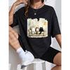 Cute Cat Sofa Print White T-Shirt For Women Casual Wear Summer Outfit Fashion Top With Kitten Design Comfortable Cotton Shirt For Daily Life