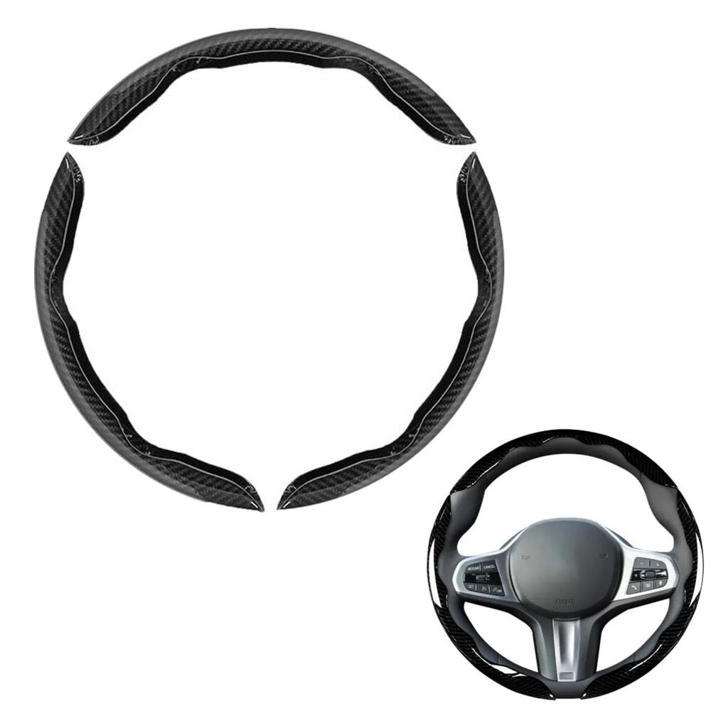 3pcs Carbon Fiber Steering Wheel Booster Cover Non-Slip Accessory For Toyota BMW