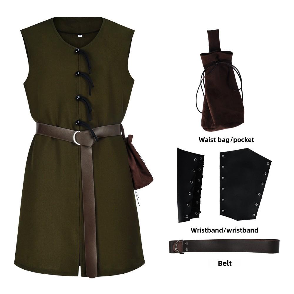 Halloween Vintage Pirate Vest With Renaissance Design For Cosplay Parties