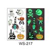 10Pcs Halloween Glow In the Dark Tattoos for Kids Waterproof Luminous Cartoon Pumpkin Ghost Face Arm Tattoo Stickers Party Gifts