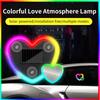 Car Solar Energy Double Heart-Shaped Atmosphere Lamp Triangular Window Peach Hear Lamp Colorful Flow