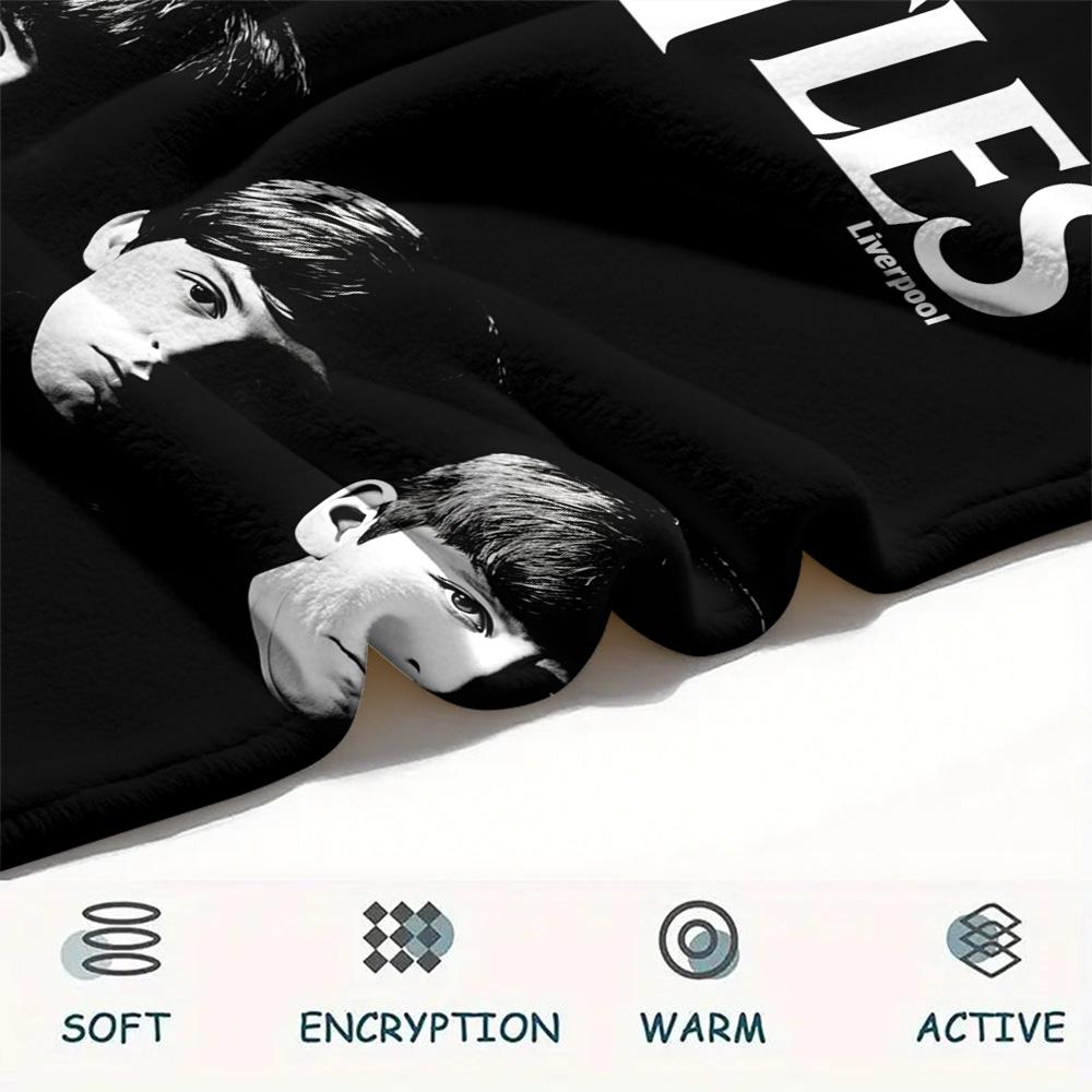 1PC Famous rock band Print FlAannel Blanket, High quality Comfortable for All Seasons, Home Decor, Warmth and Comfort