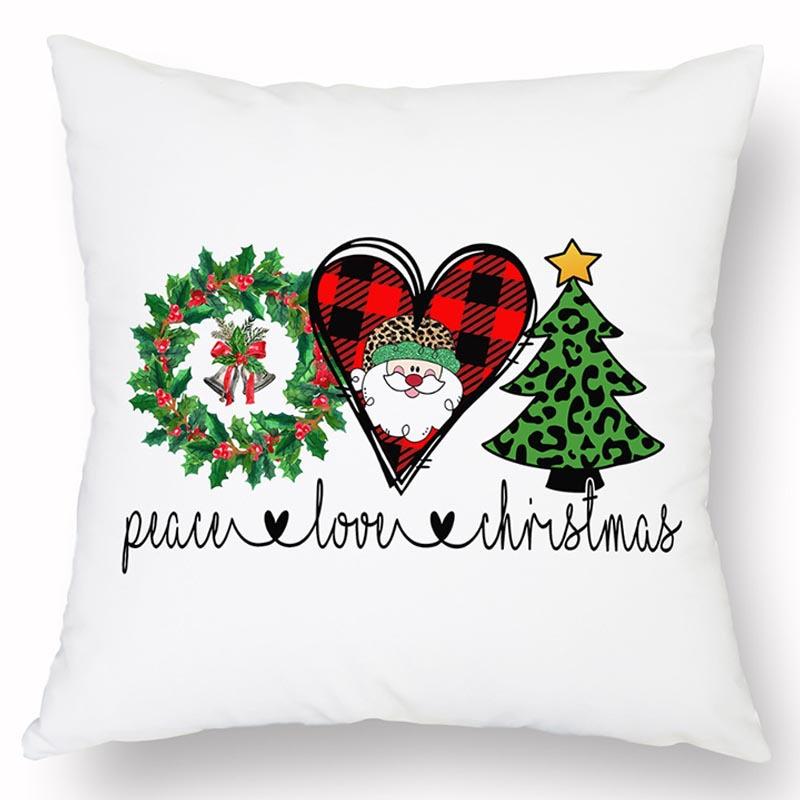 Νέα Χριστουγεννιάτικη Λινή Τυπωμένη Μαξιλαροθήκη Σπίτι Καναπές Σαλόνι Διακοπές Ανθεκτικό στη Βρωμιά Μαξιλάρι