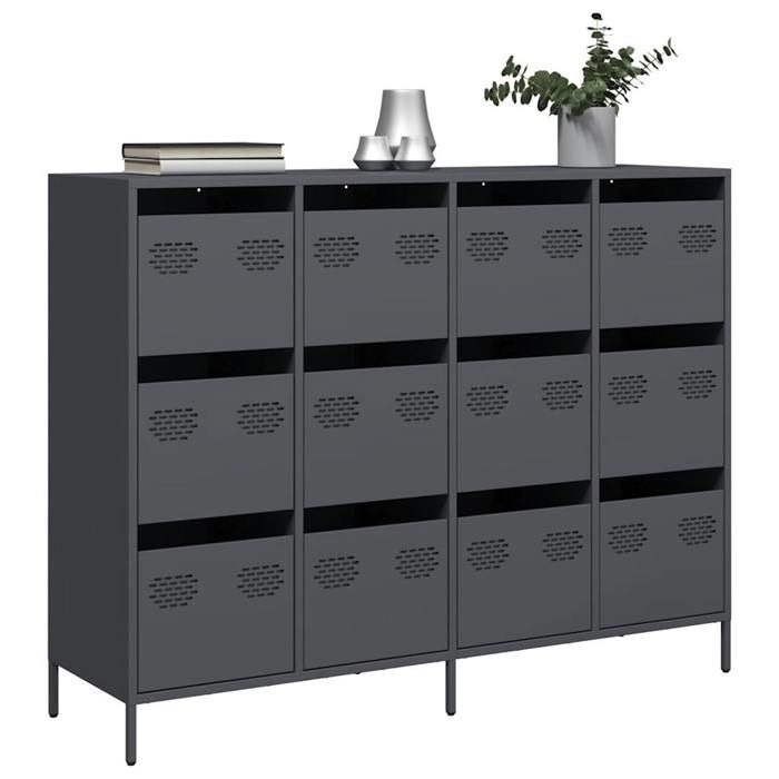 VidaXL Buffet anthracite 135x39x103,5 cm acier laminé à froid, meuble de rangement, meuble de rangement de cuisine, meuble 3307175