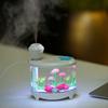 Novel Fish Tank LED Night Light Household Ultrasonic Air Humidifier Aquarium Small Cylinder Air Purifier Misting Maker