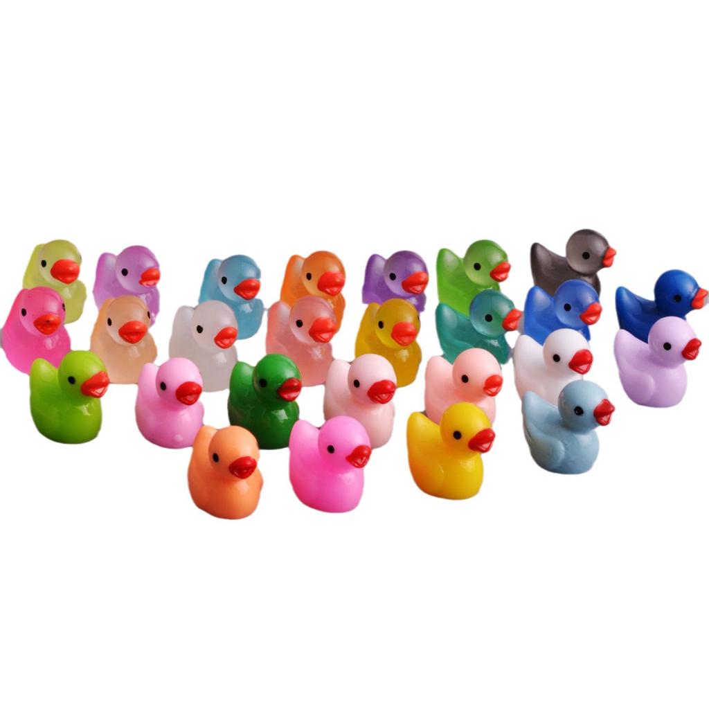 10pcs Luminous Mini Ducks Moss Microlandscape Miniature Duck Figurines Fairy Garden Accessories Home Decor Glow In The Dark