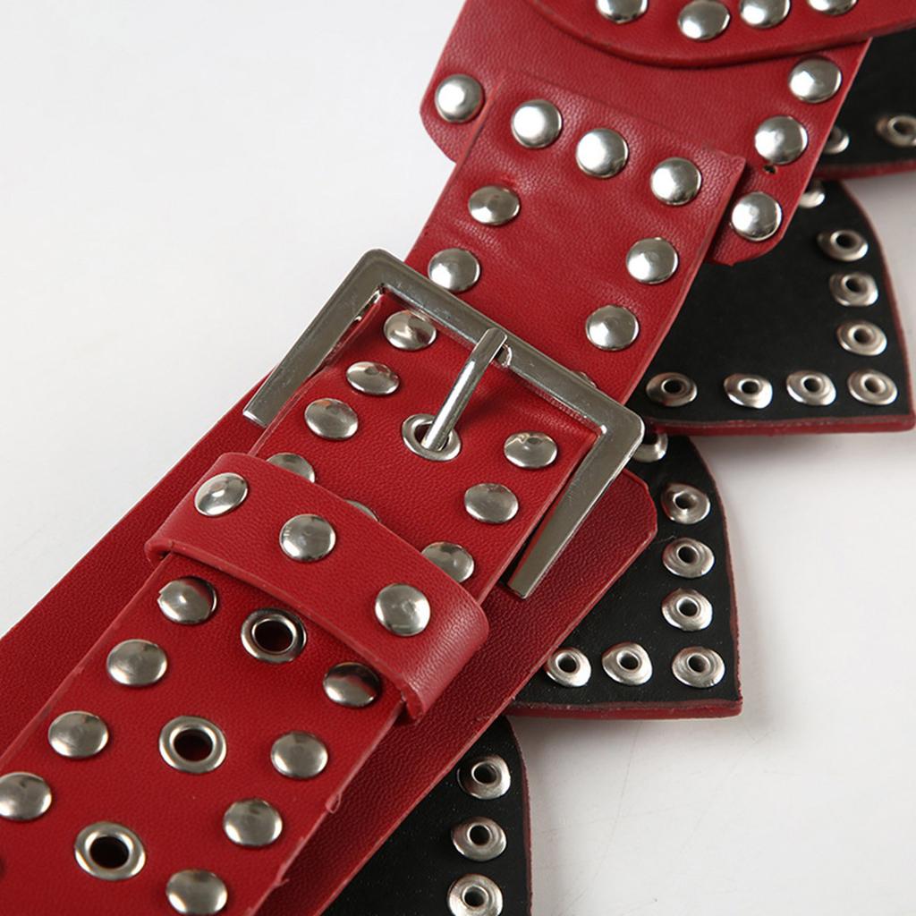 Classic Heart PU Leather Belt Rivet Punk Waistband for Fashionable Women and Trendsetters Waist Decorative Accessories