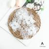 White Mesh Flower Embroidery Patches Pearl Stamen Applique Sequin Embroidery Patches Handmade Fabric Patches Evening Dress