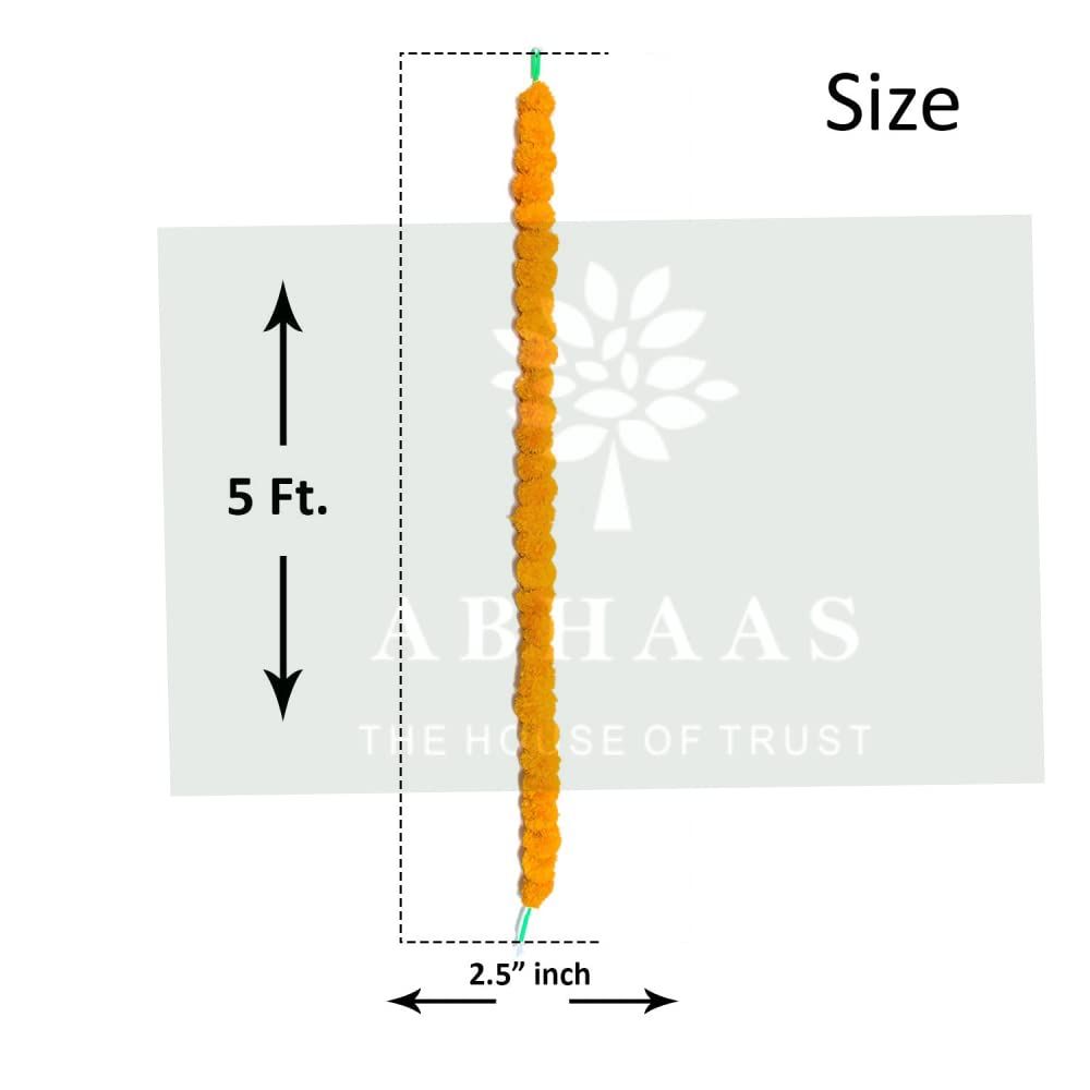 Artificial Marigold Garland Flowers for Decoration Long Toran Indian Genda Phool for Wedding & Festival |4-8 Feet Long |Pink+Yellow | 5 Strings