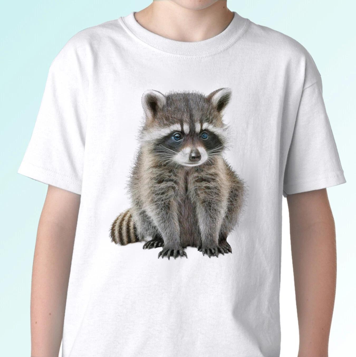 

Racoon kids boys T-Shirt tee top animal procyon lotor art gift s s kids baby sizes 100