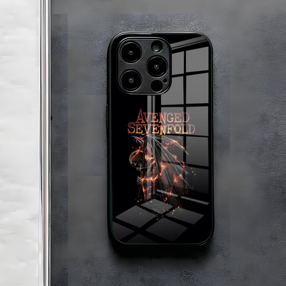 

A-Avenged Sevenfold Phone Case For IPhone 17 Air 16 E Pro Max 15 14 13 Mini 12 Pro 11 Max Plus Black Glass Cover iPhone 15