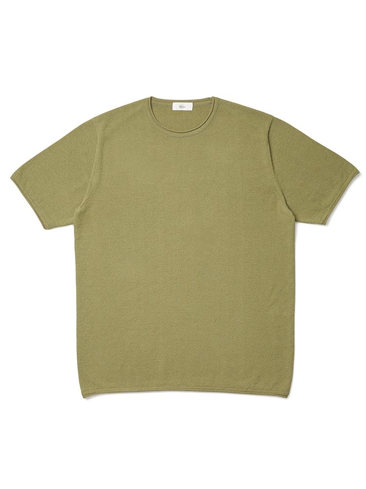 Berno Boucle Crew-Neck Knit Olive Green Olive Green/L