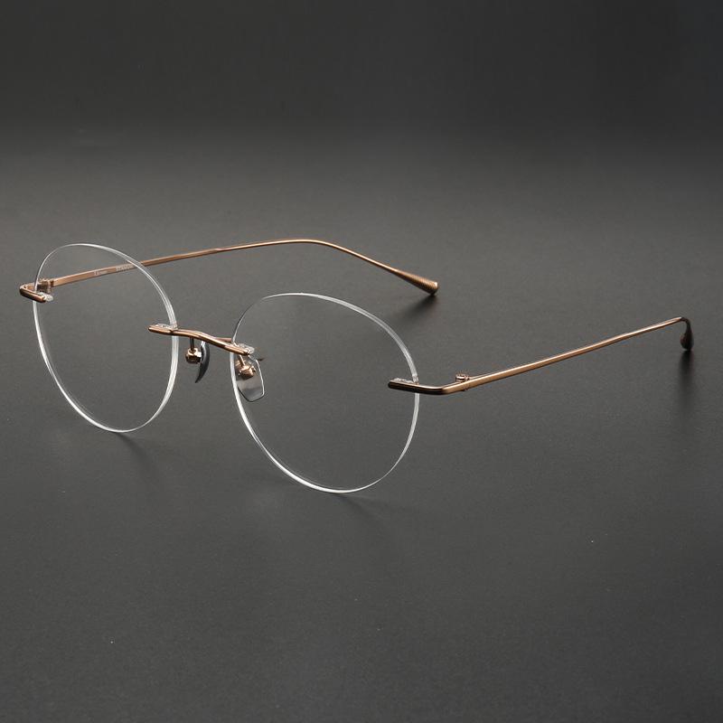 Ultra-Light Frameless Women s Glasses, Vintage Titanium Style, Prescription & Blue Light Compatible