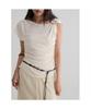 8seconds Jewel Embellished Asymmetrical Short Sleeve T-Shirt Ivory