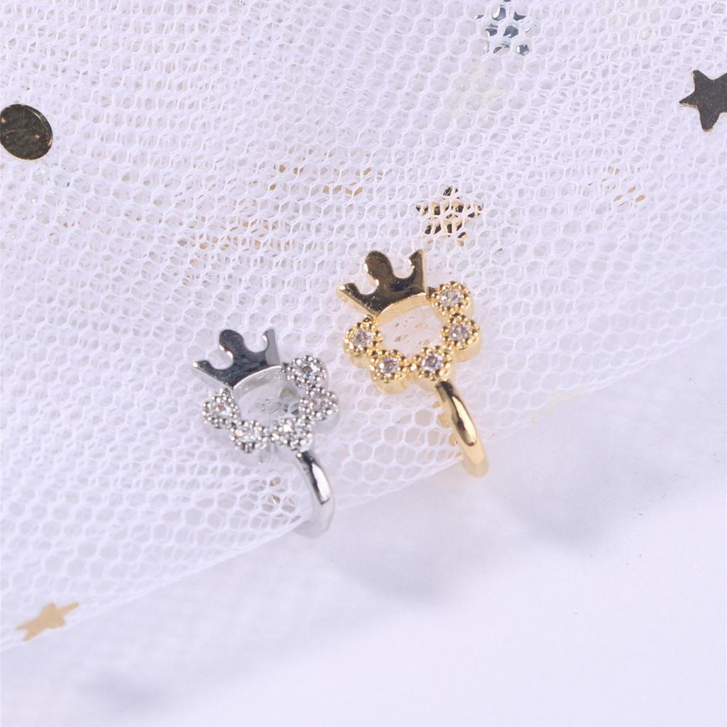 Simple And Stylish Crown Shape Non-Perforated U-Shaped Nose Clip With Diamonds Cute Versatile Women'S Nose Ring Nose Accessories