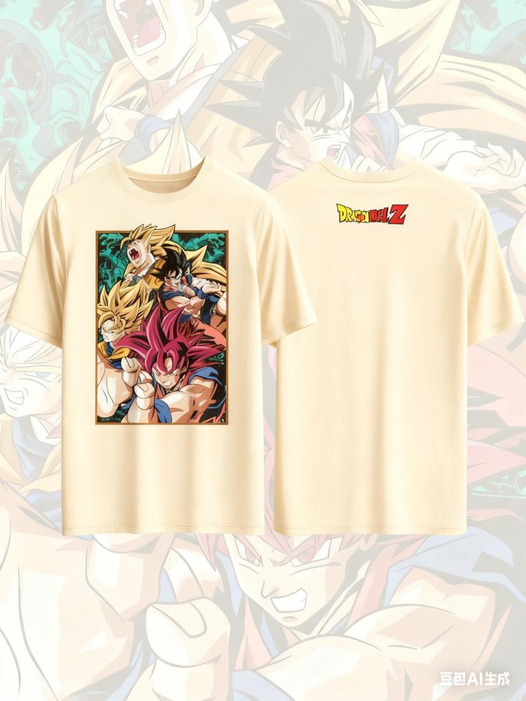Dragon Ball Anime Printed Pure Cotton Tshirt for Men and Women Harajuku Street Oversized Anime Peripheral Clothing Tshirt