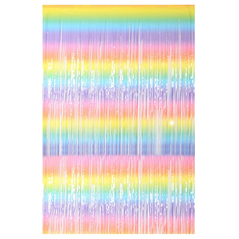 Macaron Vibrant Gradient Rain Curtain Decoration For Babys Milestone Photo Prop