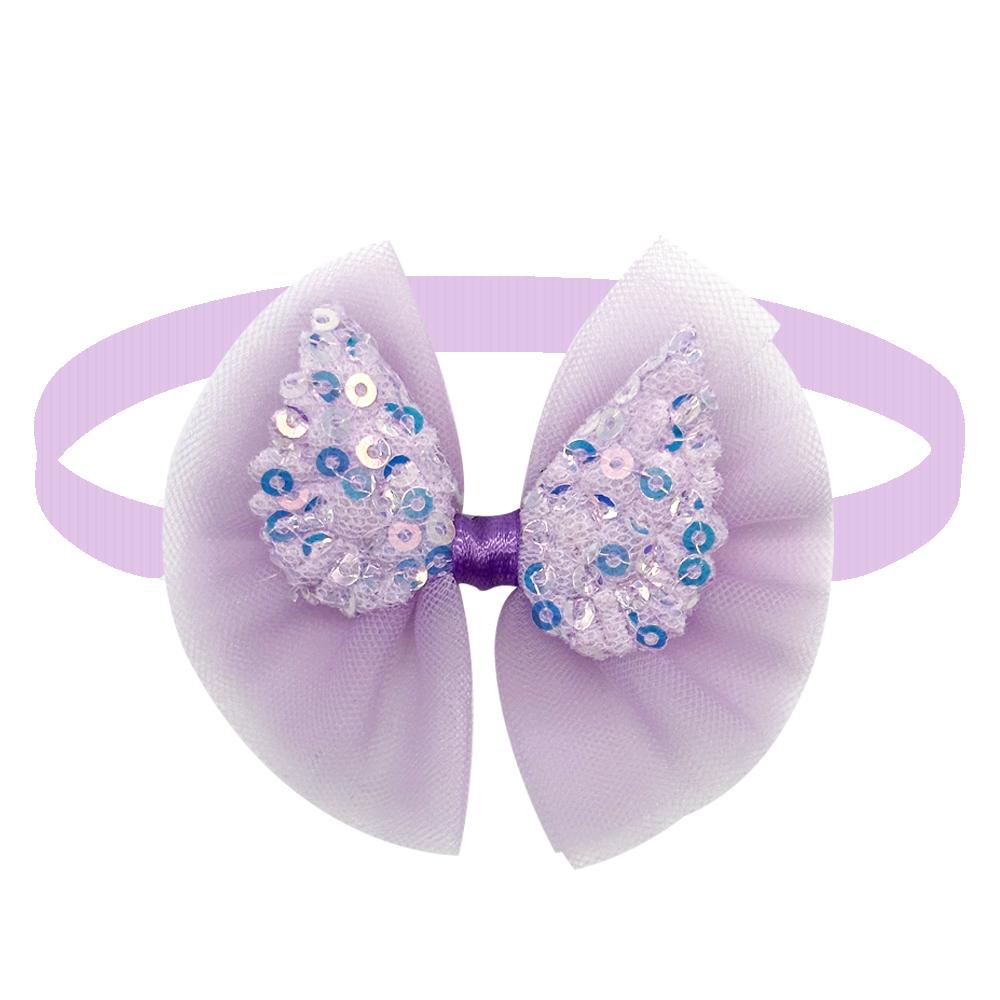 50/100pcs Summer Party Pet Dog Bowties Pet Bulk Angel Wing Lace Sequin Decor Dog Collar for Medium Small Dog Cats Pet Supplies